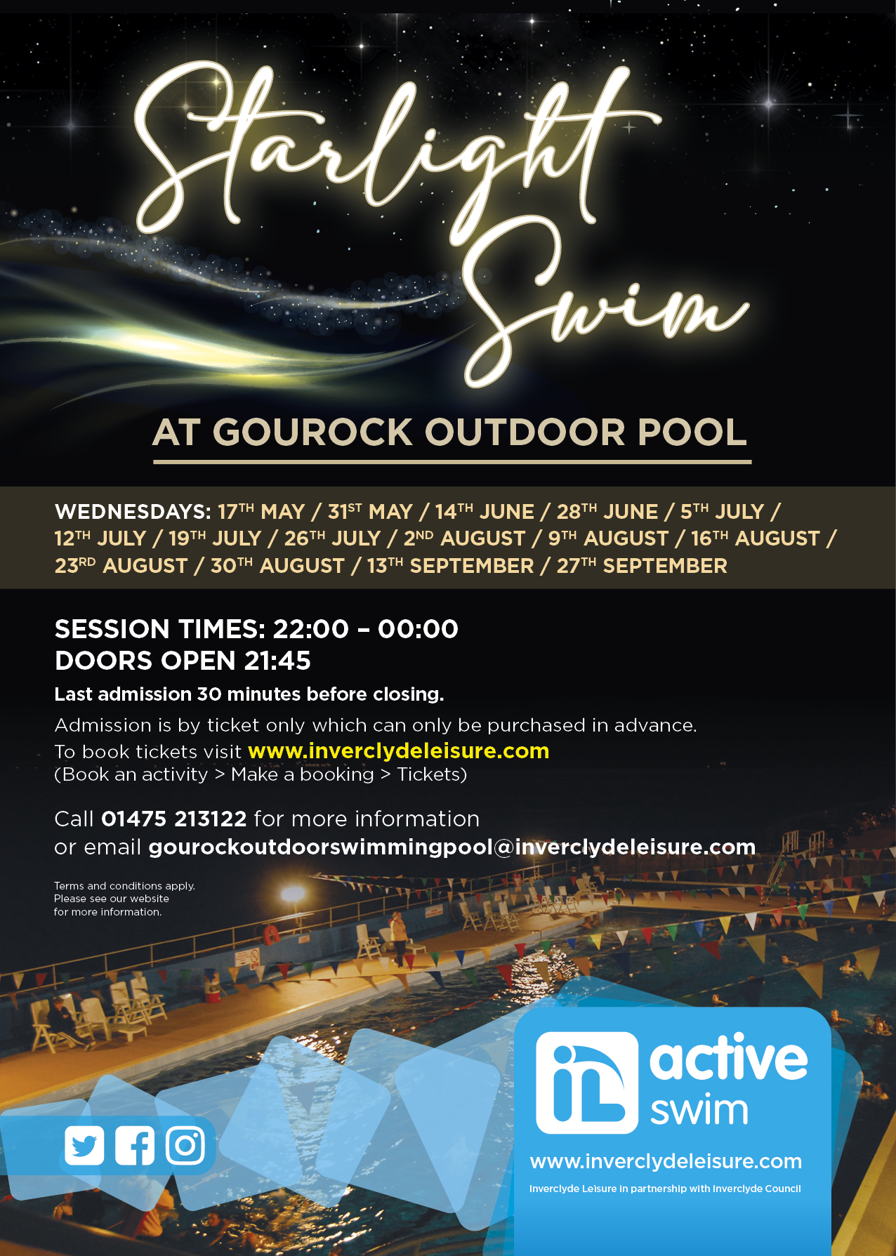 101897 Gourock Starlight Swim A4 Poster 2023 FINAL